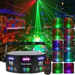 Lumières de scène Laser DMX Disco, 9 ou 15 yeux, avec télécommande, lampe stroboscopique pour fête à domicile, projecteur de décoration pour Halloween, noël, Bar, vacances 