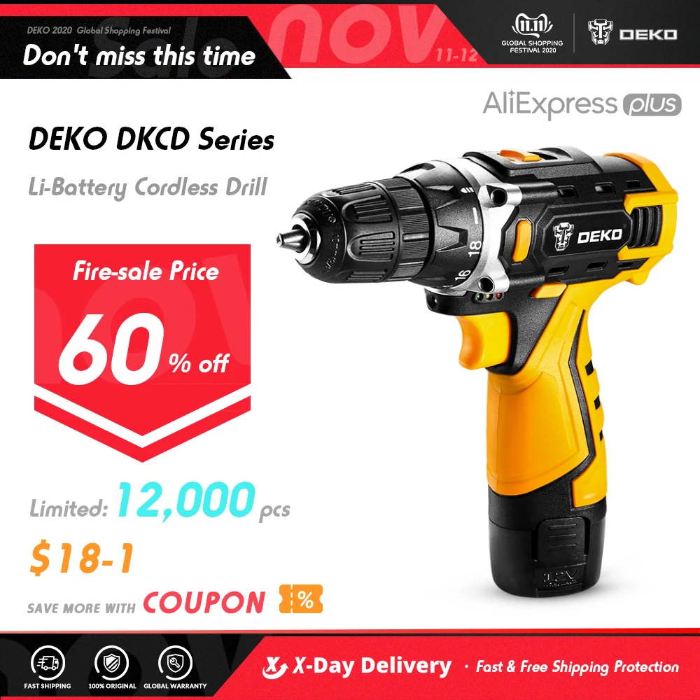 Wkrętarka akumulatorowa DEKO Banger 12V z Polski za $21.32 / ~79zł