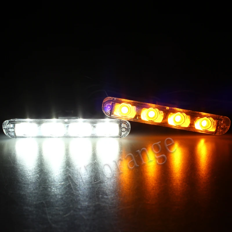 MZORANGE 12V 2X4LED Беспроводной дистанционного мигалка для полиции и скорой помощи Управления проблесковый маячок-стробоскоп для автомобиля Предупреждение о чрезвычайном происшествии Зажигалка для сигарет