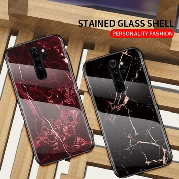 

For Xiaomi Redmi 8 Case Redmi Note 8 Pro 5 6 6A Mi 8 9 Se K20 Marble Pattern Tempered Glass Back Cover Phone Cases