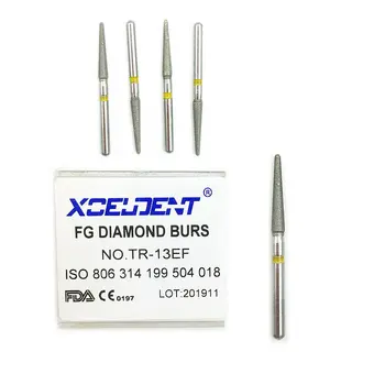 

10Pcs Dental Diamond Burs Drill FG 1.6M for Teeth Porcelain Ceramics Composite Polishing High Speed Handpiece TR-13EF