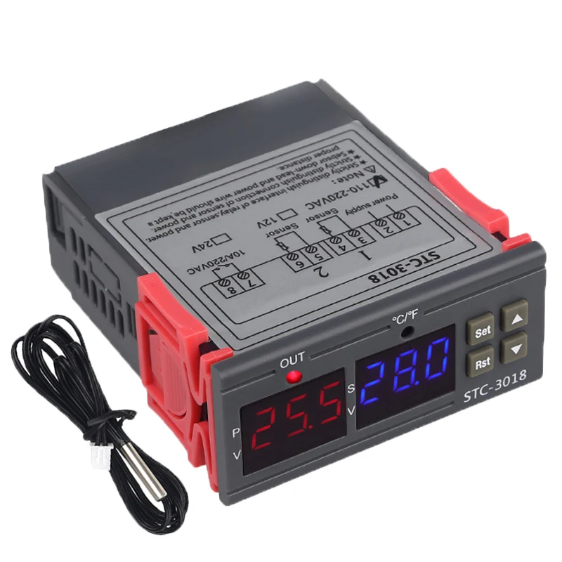 Для Stc-3018 цифровой измеритель температуры и влажности 110-220 В 10 А термостат двойной дисплей термометр контроллер гигрометра Adjustabl