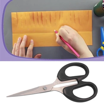 

14x6.2cm Home Cloth Tools Craft DIY For Office Cutting School Manual Stainless Steel Scissors Stationery Paper Durable