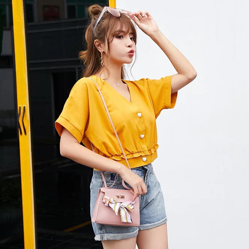 Женская сумка из искусственной кожи через плечо декор на шарф женская мессенджер