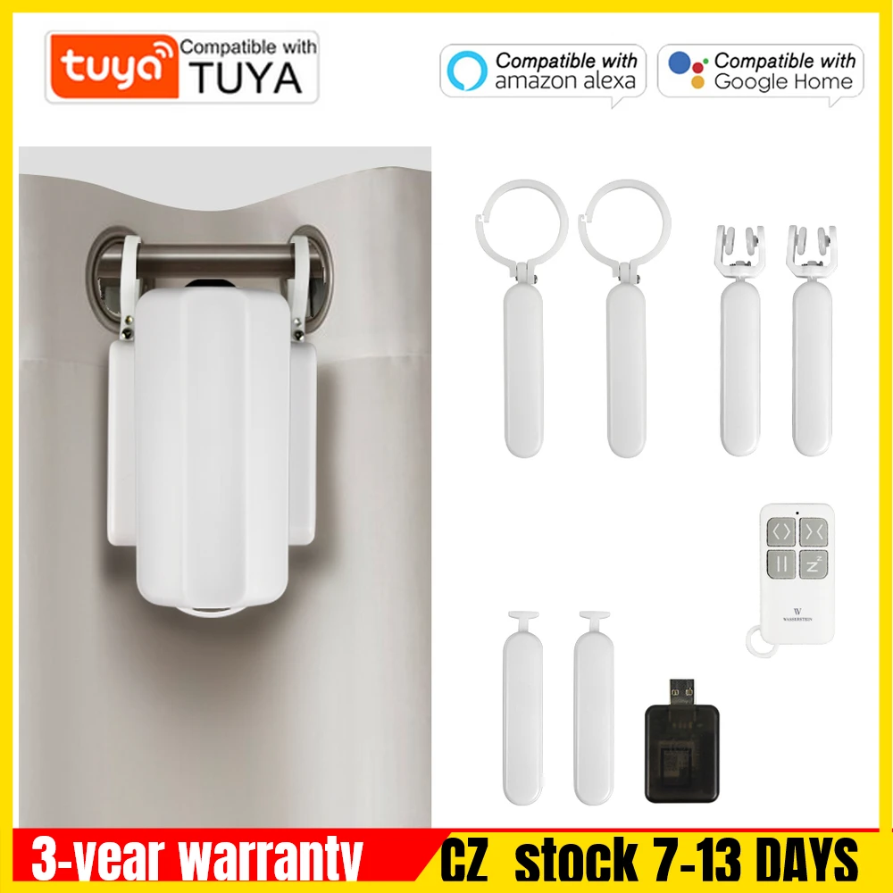 Tuya Smart Curtain Driver WiFi Curtain Motor For I Type U Type Curtains Track WiFi Smart Life Timer Alexa Google Home Control