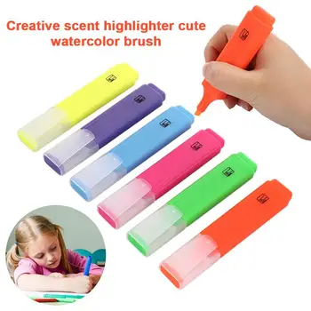 

Marker Pen Cute Mini 6PCS/SET Oblique Head Graffiti Stationery Highlighter Writing Tool Doodle Color Pen