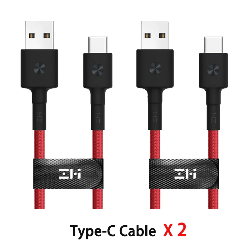 2pcs Type-c red ZMI MFI Сертифицированный usb-кабель Lightning для iPhone, кабель type-C, кабель для зарядки и передачи данных для iPhone X 8 7 6 Plus, шнуры для зарядки F1 - Цвет: 2pcs Type-c red