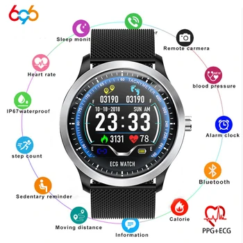 

696 N58 ECG PPG smart watch with electrocardiograph ecg display holter ecg heartrate monitor blood pressure women smart bracelet