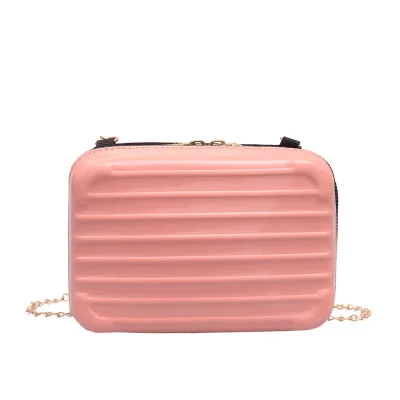 Raged Sheep Solid Color Kids Girls PU Leather Shoulder Bags Messenger Children handbags Wallet Small Coin Box Bags Mini Purses - Цвет: Розовый