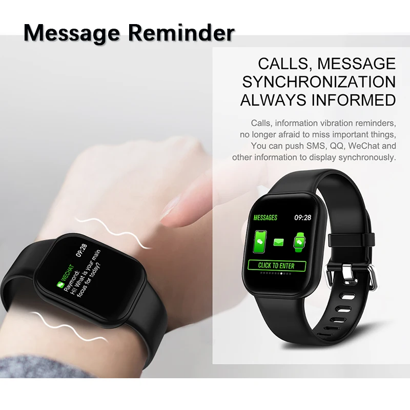 Men's Smart Watches full Touch Screen Waterproof Bluetooth Fitness Tracker Men's Blood Pressure Wristband Smartwatch Android IOS