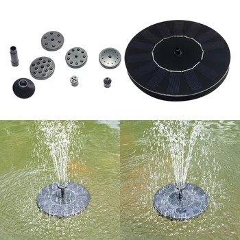 

Solar Powered Fountain Water Pump Bird Bath with 6 Different Spray Pattern Heads