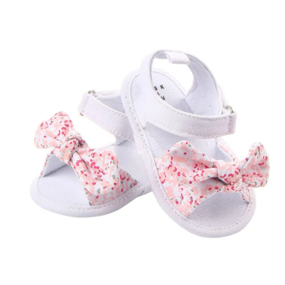  Toddlerborn Baby Crib Shoes Bow Embroidery Princess Baby Soft Sole Anti-Slip Prewalker For Baby Gir