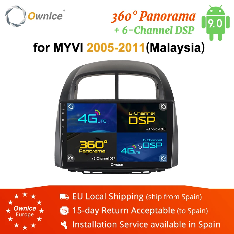 Ownice для Малайзии MYVI icon 05-09 360 Panorama DSP SPDIF k3 k5 k6 автомобильный dvd-плеер Android 9,0 Восьмиядерный 4G LET gps навигация