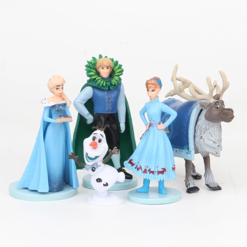 

5pcs/set Anna Elsa Princess Olaf Sven And Castle Ice Palace Throne Action Figure Anime Figurine Toy model A22