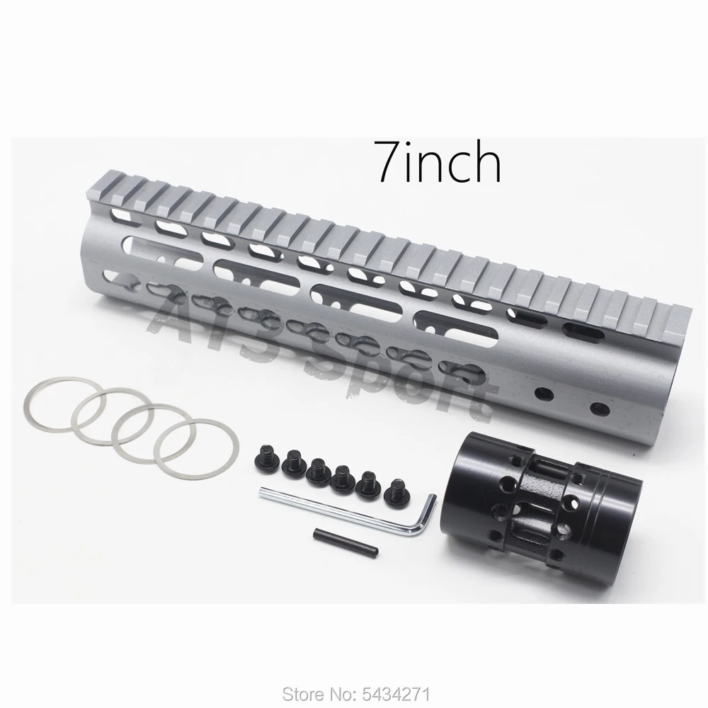 Черный/Тан/красный/серый " дюймов AR-15 поплавок Keymod Handguard Пикатинни для охоты тактический прицел крепление системы - Цвет: Grey Aluminum Nut