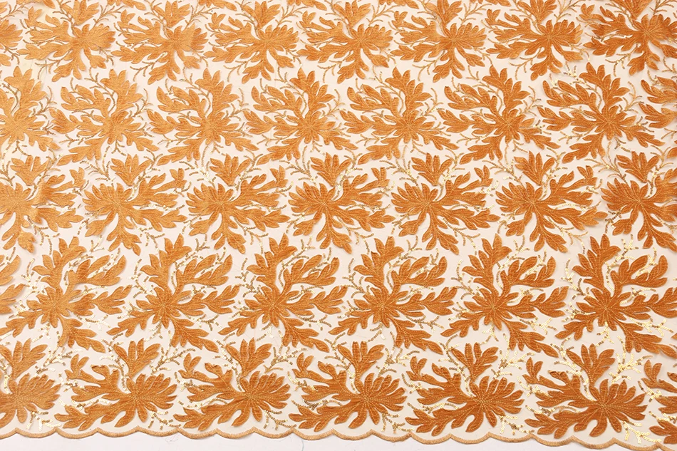 Latest African Velvet Lace Fabric 2019 High Quality African French Net Laces With Sequins Embroidery Tulle Lace For Dresses