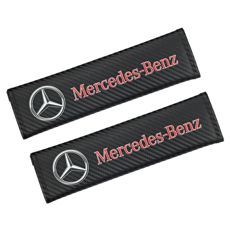 Накладка на подлокотник автомобиля, чехлы на подлокотники для сидений, коробка для хранения, защита для Mercedes benz A B R G Class GLK GLA w204 W251 W463 W176 - Название цвета: Seat Belt Pads 2pcs