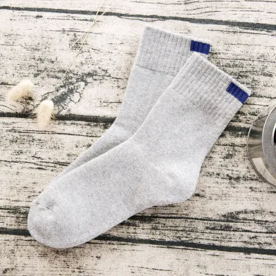 Мужские носки, 4 сезона, двойные спицы, хлопок, вязанные, на каждый день, Базовые носки, бизнес дезодорант и пот, носки для мужчин, европейские размеры 40-44, Meias - Цвет: gray