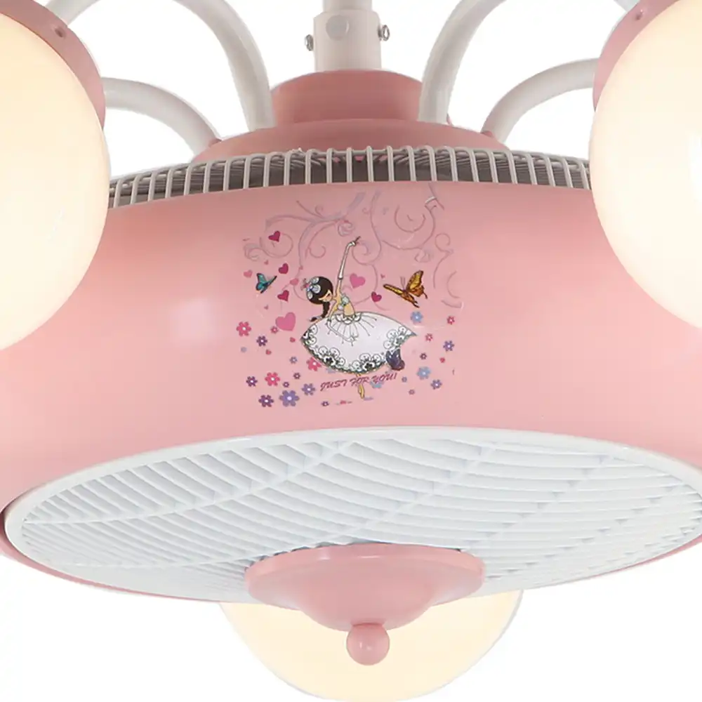 Ceiling Fan Lights For Kids Girls Boys Gift Cute Cartoon Pink Blue Lights Children Room Quiete Fans Bedroom Decorations Fixture Ceiling Fans Aliexpress