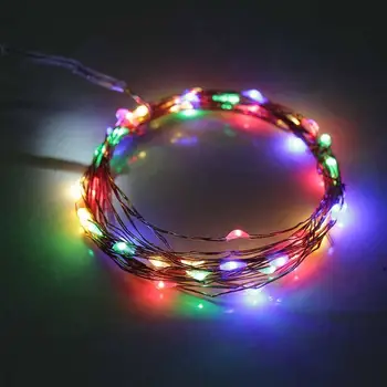 

4M 40Led 7 Colors Copper Wire Fairy String Light Waterproof 3 Aa Battery Operated Xmas Wedding Party Festival Decoration