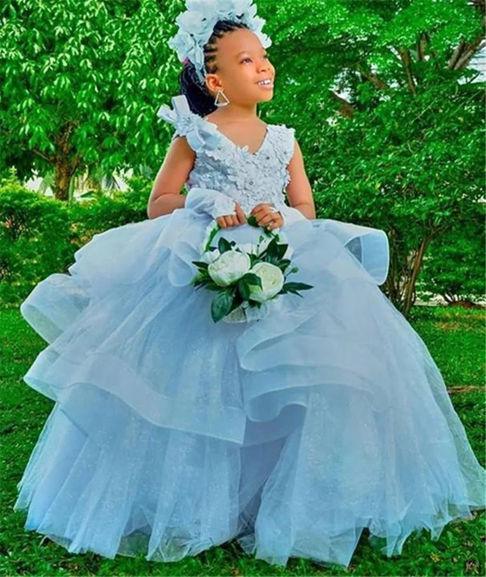 Tanie Elegancka 3D kwiecista koronka aplikacje kwiat dziewczyny sukienki na wesele