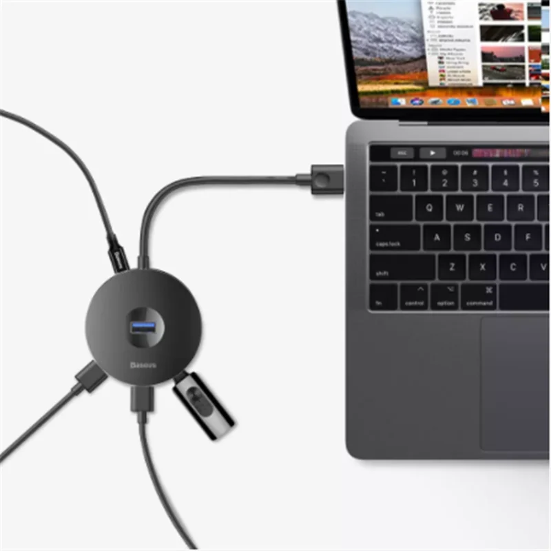 Xiaomi Baseus usb-хаб конвертер маленькая круглая коробка 4 в 1 1 шт. USB3.0 3 шт. USB2.0 1 шт. микро адаптеры многосистемная Совместимость