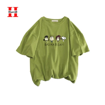 

Cartoon Funny Print T-shirt Women Tee Tops Casual Loose Tshirt Female Summer Short Sleeve Tshirts Women Harajuku Korean T-shirts