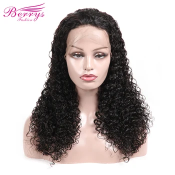 

[Berrys Fashion] Full Lace Human Hair Wigs Deep Curly 130% Density Natural Hairline Free Part Brazilian Remy Hair