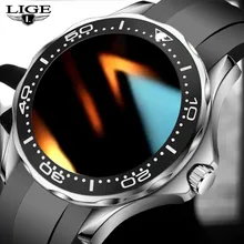 

LIGE2021 New Men's Business Smart Watch Multifunctional Sports Smart Watch Waterproof Heart Rate Monitoring Suitable for Men+Box