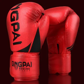 

8 10 12 14 oz Twins Gloves Kick Boxing Gloves Leather PU Sanda Sandbag Training Black Boxing Gloves Men Women Guantes Muay Thai