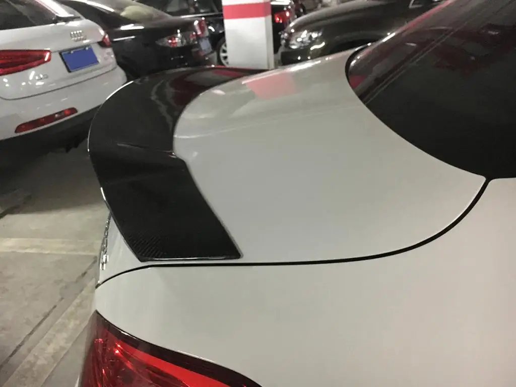Для Mercedes W205 седан C200 C220 C300 углеродного волокна Задняя накладка на Багажник крыло