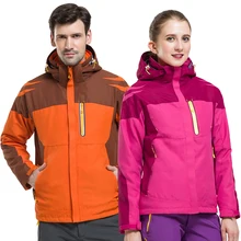 Fonoun-chaquetas de senderismo 3 en 1 para adultos, chaquetas gruesas de lana de gran tamaño, impermeables, a prueba de viento, transpirables, resistentes a los arañazos, FN1620