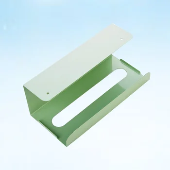 

1PC Cabinet-mounted Paper Towel Holder Living Room Kitchen Tissue Organizer Free-punching Wrought Iron Tissue Box Light Green