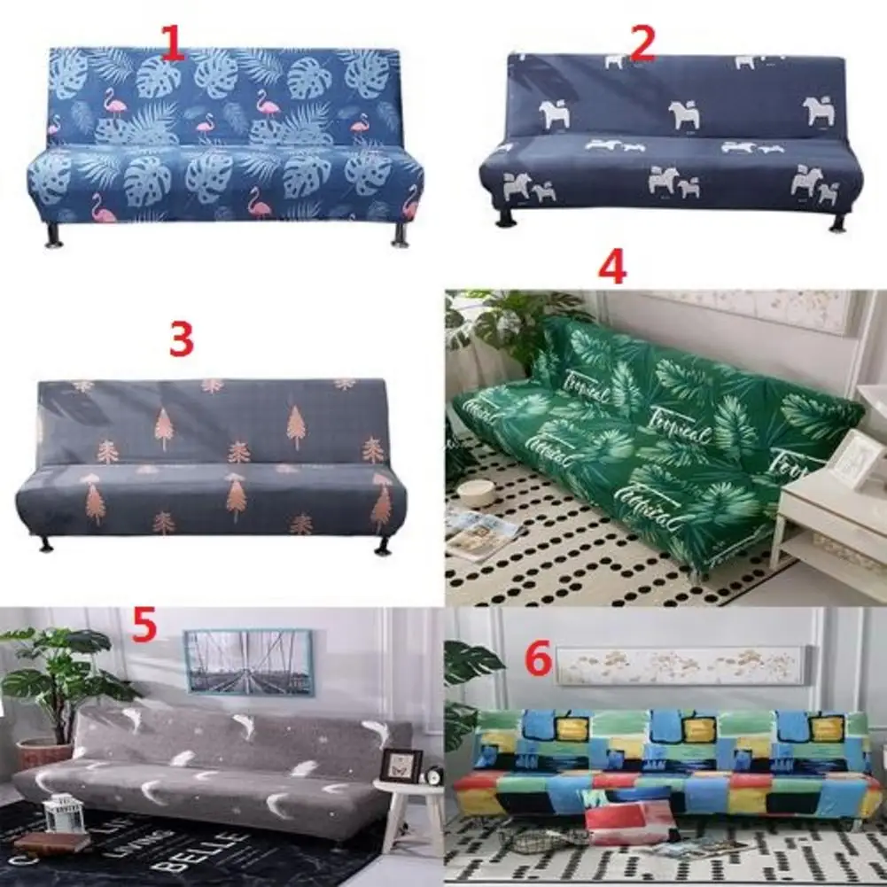 Stretch Sofa Bed Cover Full Folding Armless Elastic Futon Slipcover Couch Cover 