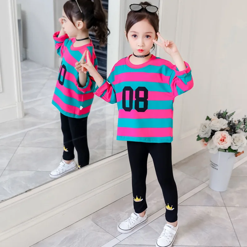 

Girl'S Suit 2019 Autumn New Products Children Western Style Loose-Fit Two-Piece Set Spring And Autumn Days Little Girl Clothes K