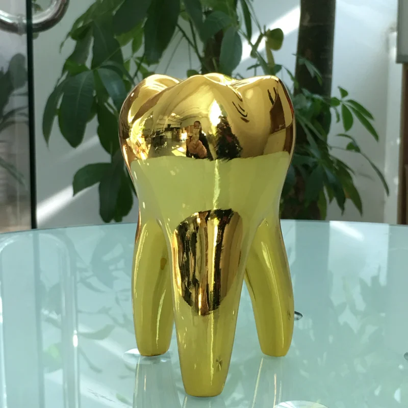 

Dental clinic decorations Golden tooth crafts Dental ornaments dental gifts