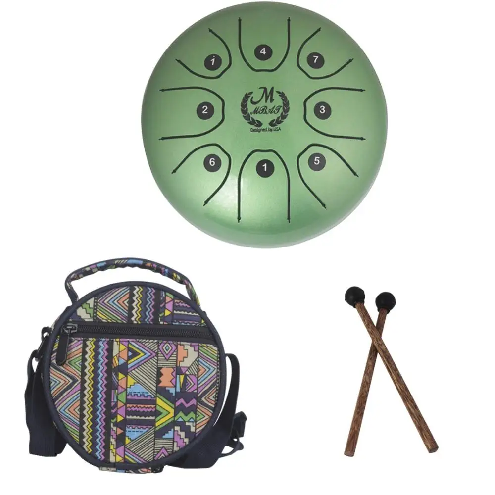 

5.5 Inch Tongue Fanyin Drum Mini 8-Tone Steel Tongue Drum C Key Hand Pan Drum With Mallets Percussion Instrument + Carry Bag