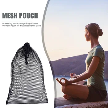 

Portable Drawstring Mesh Storage Bags Organizer Pouch Women Yoga Fitness Workout Yoga Gear Gym Energy Small Decor