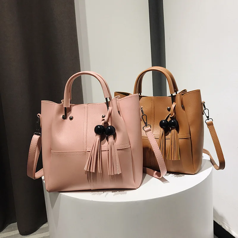

2018 New Style Different Size Bags Three-piece Set Europe And America Modern And Trendy/women Crossbody Bag Tassels Handbag Four