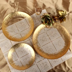 European Plate Sample Room Soft Decoration Creative Design Gold Foil Silver Foil Glass High-end Plate