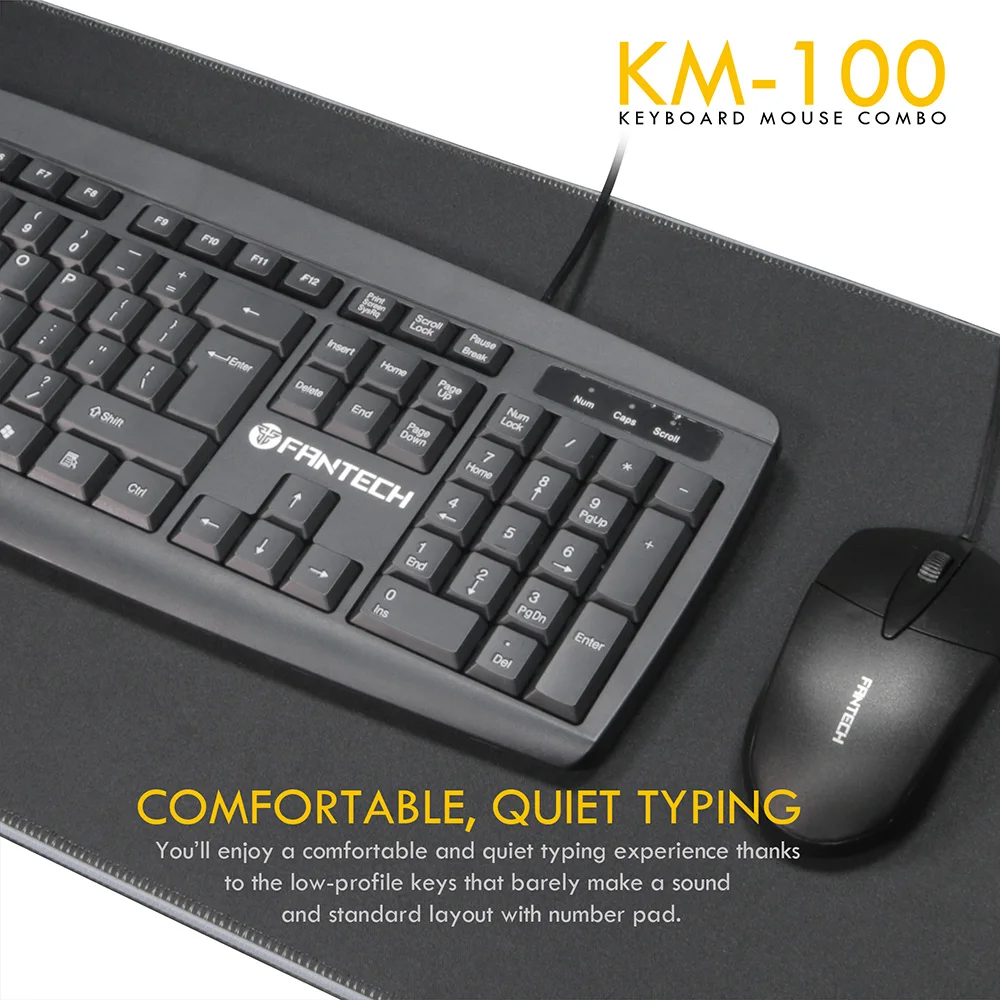 Fantech KM100 USB Keyboard Mouse Combo Black 6