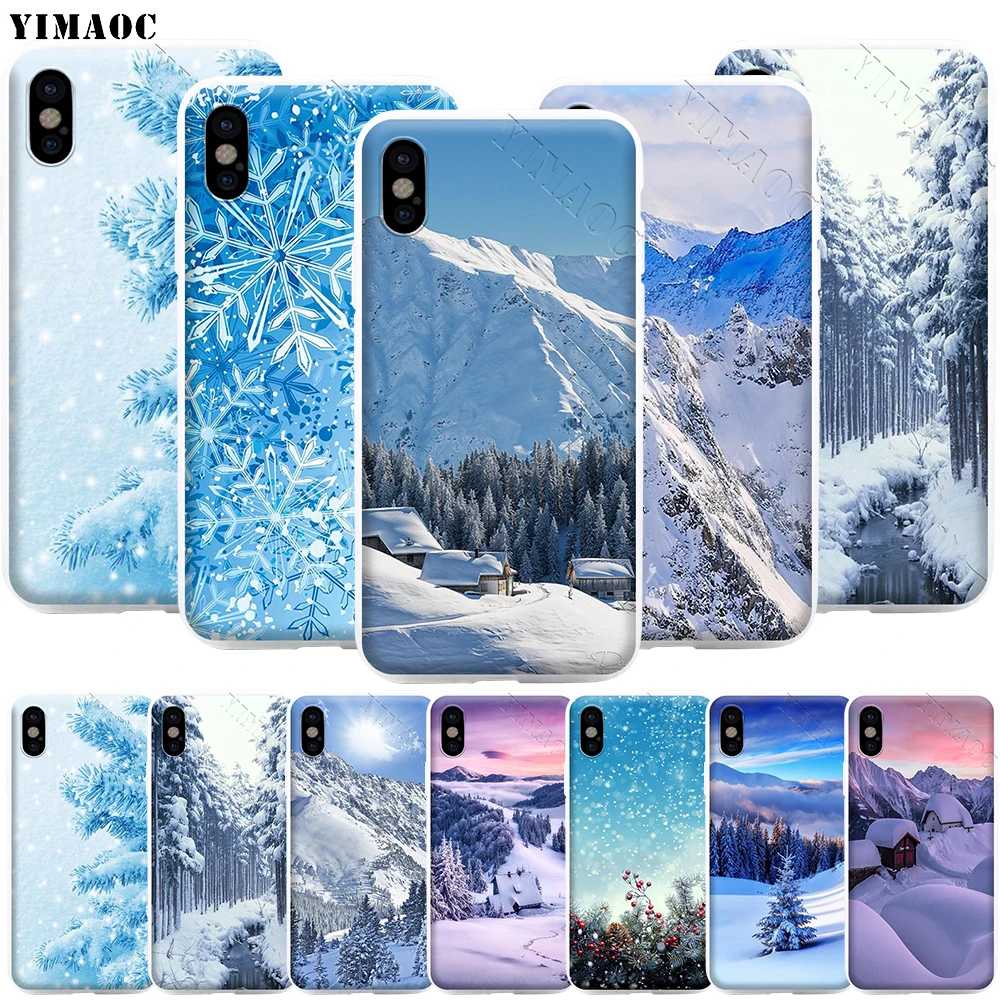 YIMAOC зимний Снежный чехол для телефона с изображением пейзажа iPhone 11 Pro XS X XR Max 8 7 6 6S