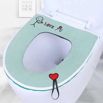 

2 Pcs/lot Thickened Toilet Seat Cover Adjustable Zipper Seat Mat Breathable Bathroom Seat Pad Soft Cushion Warmer Mat For Bath