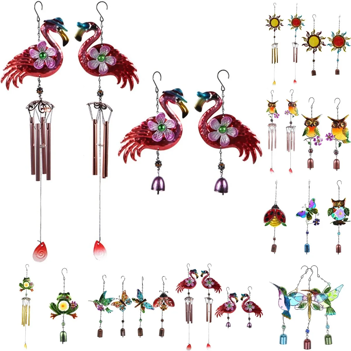 Window Balcony Hummingbird Decor Wind Chimes Yard Home Wall Hanging Bird Bells Ornament for Home Window Door Decorarions 34kinds