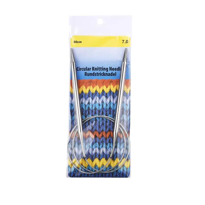 Stainless Steel Circular Knitting and Crochet Needles - 80cm, 2.0-10mm | Premium DIY Weaving Craft Tools
