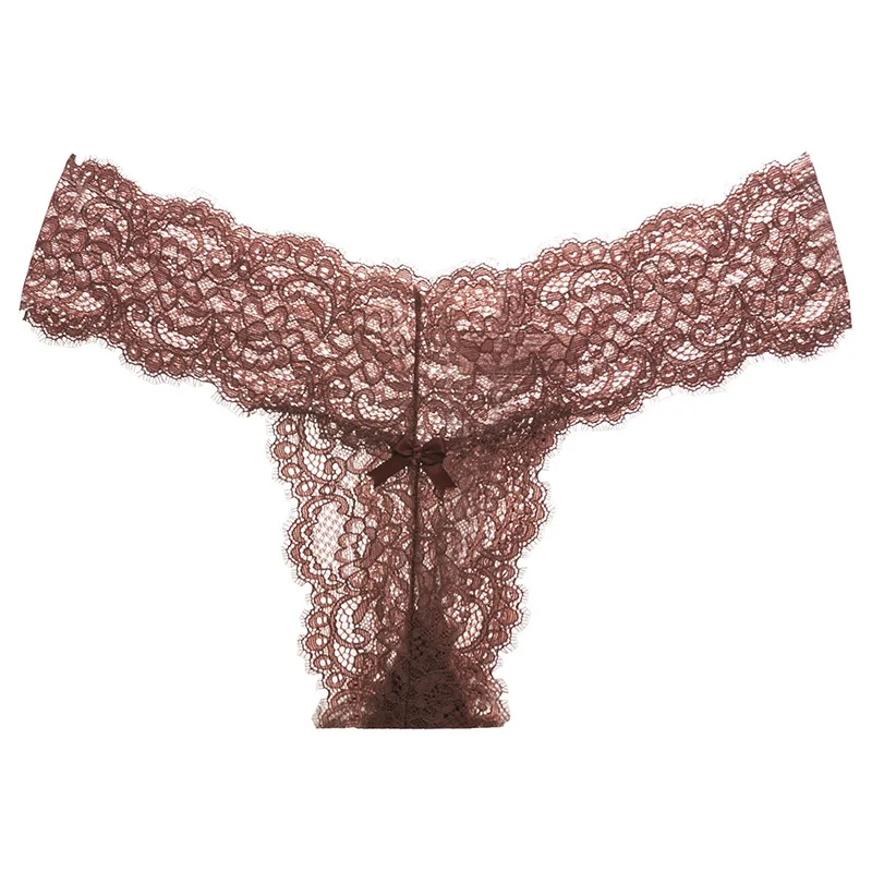New Lace Women 's Panties plus Size Transparent Sexy Cotton Stall Thong T Pants