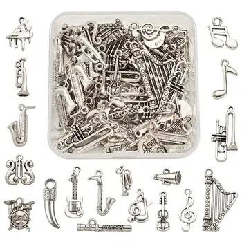 

90pcs/box Tibetan Style Antique Pendants Mixed Shapes For DIY Necklace Jewelry Making