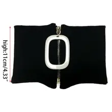 Женский ребристый вязаный съемный воротник с высоким горлом с геометрическим замком колье декоративный эластичный аксессуар для одежды