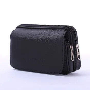 

BYCOBECY 2020 Fashion Cow Leather Multi-function Outdoor Porta Tarjetas Heuptas Heren Creative Purse Phone Coin Card Waist Bag
