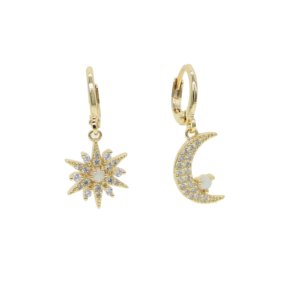Starburst starlight Шарм с Луной и звездой серьги-кольца золото серебро Рождественский подарок новые ювелирные изделия